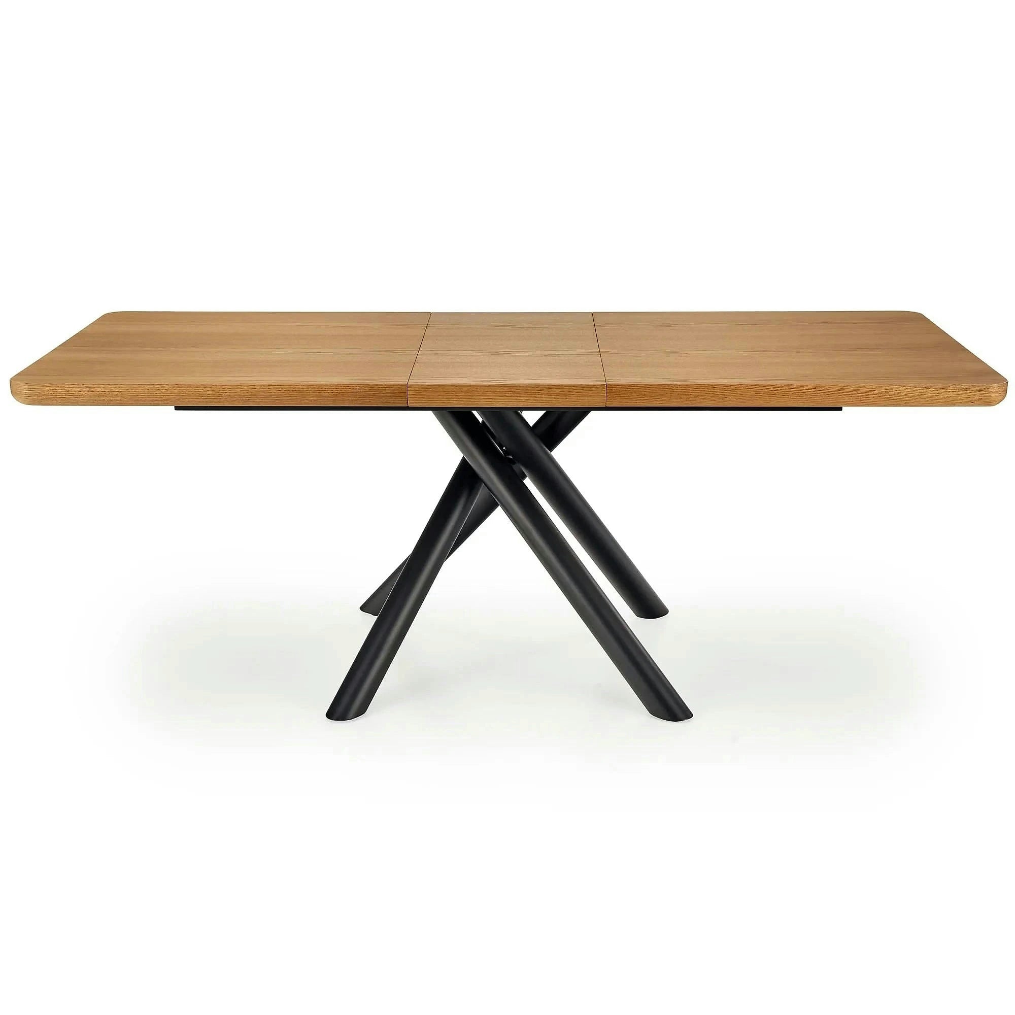 Masa mare living DERRICK, stejar natural/negru, 160/200x90x75 cm