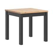 Masa MAREN, stejar artisan/negru, PAL laminat/lemn, 80x80x77 cm