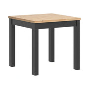 Masa MAREN, stejar artisan/negru, PAL laminat/lemn, 80x80x77 cm