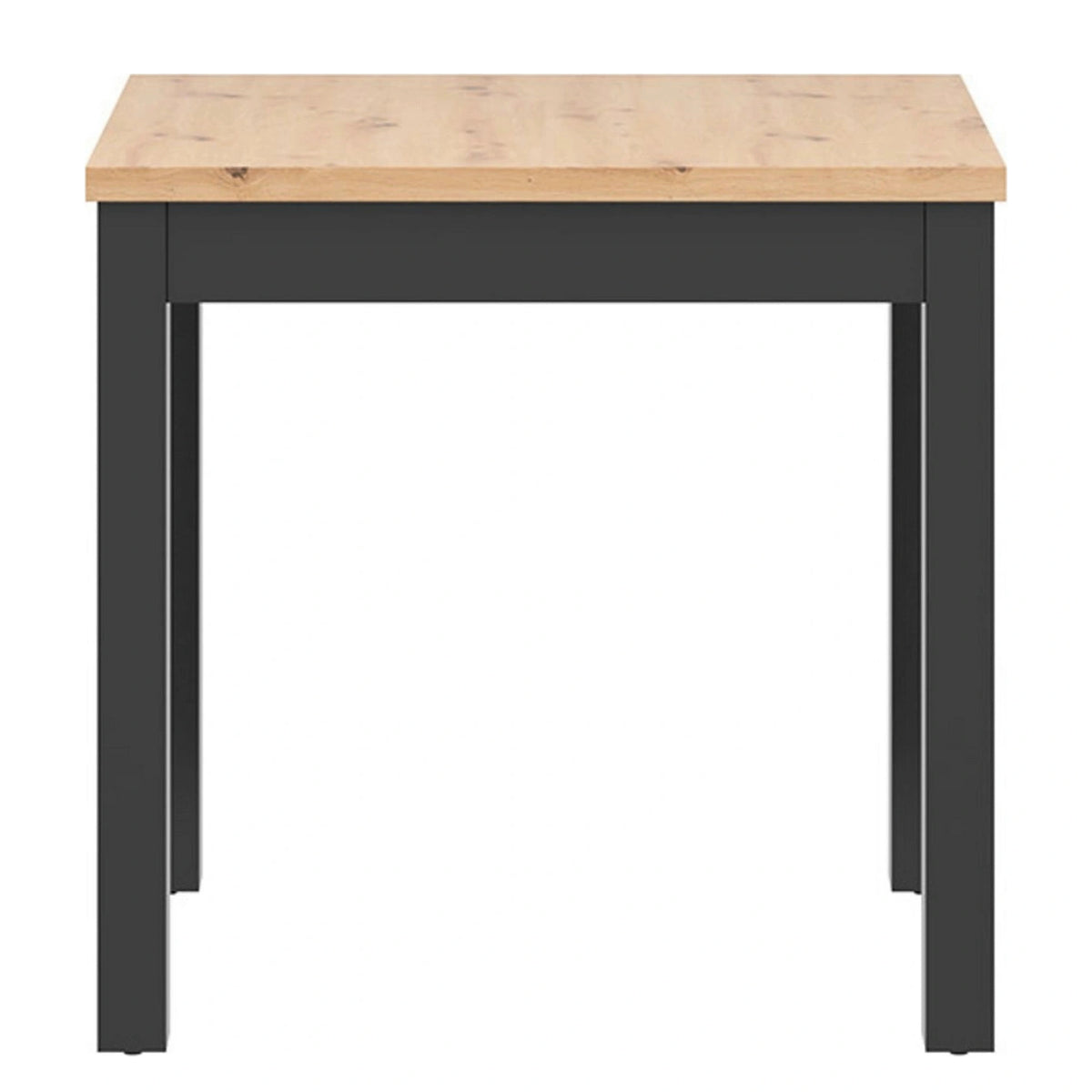 Masa MAREN, stejar artisan/negru, PAL laminat/lemn, 80x80x77 cm