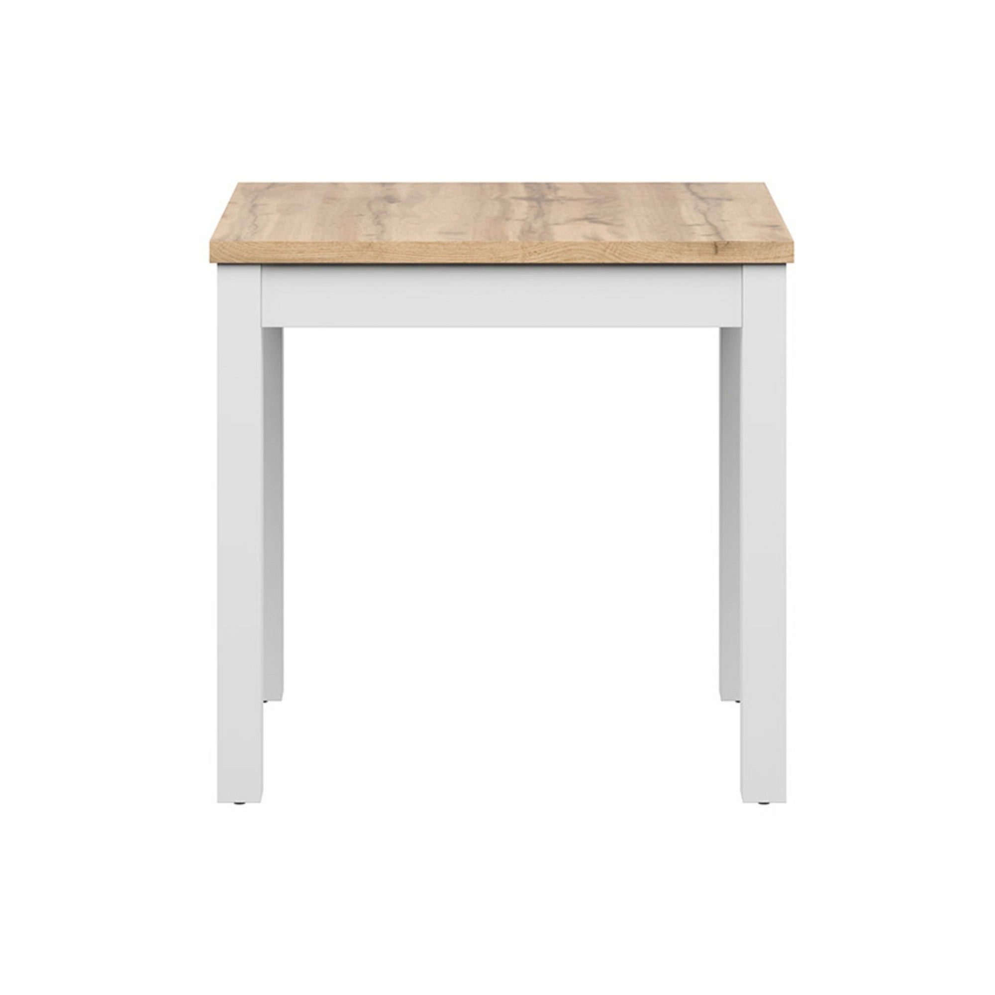 Masa MAREN, stejar wotan/alb, PAL laminat/lemn, 80x80x77 cm