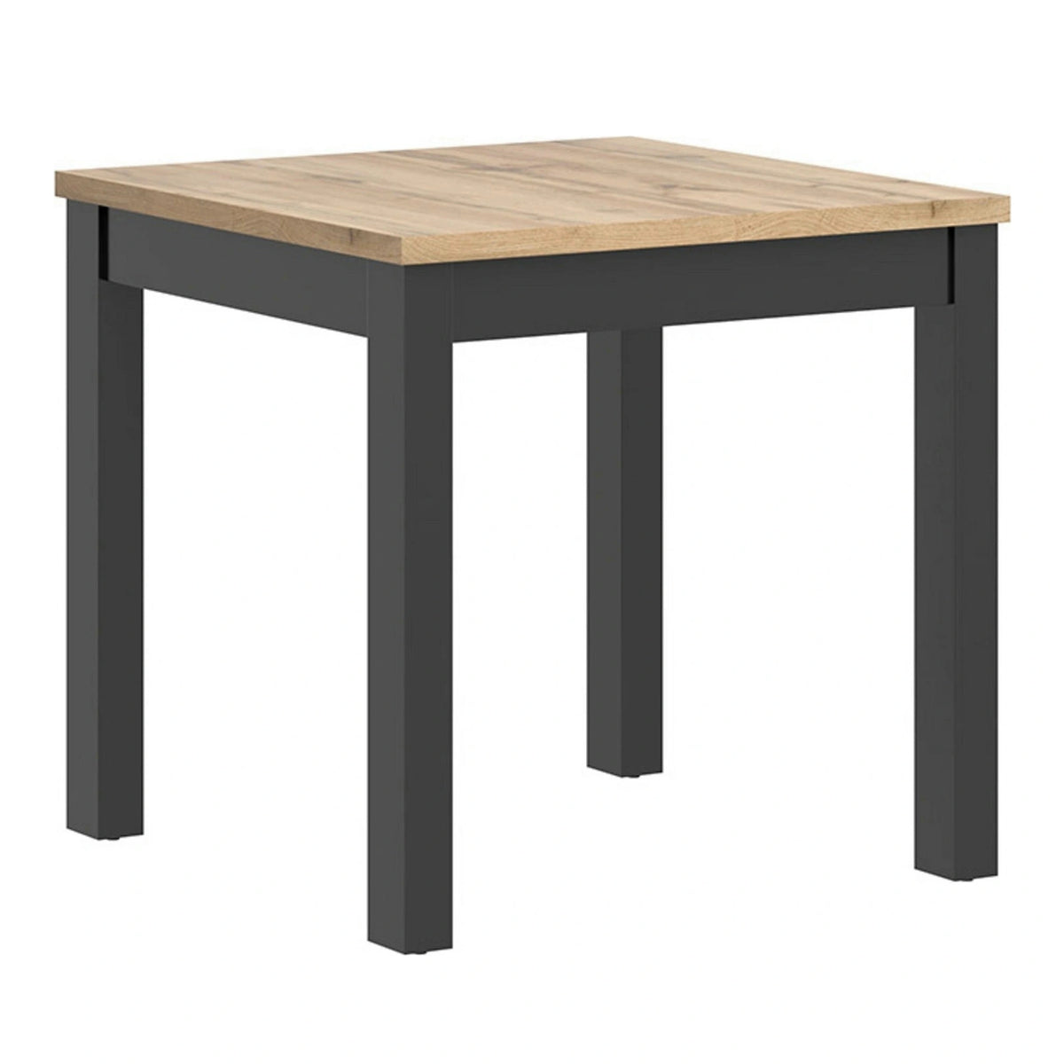 Masa MAREN, stejar wotan/negru, PAL laminat/lemn, 80x80x77 cm