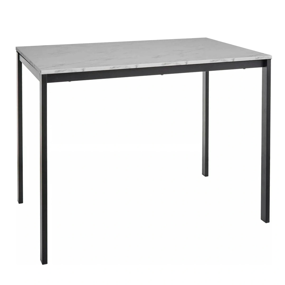 Masa MARIO, alb cu efect de marmura/negru, 100x60x75 cm