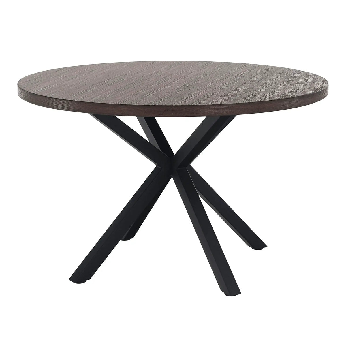 Masa MEDOR, stejar inchis/negru, 120x120x76 cm