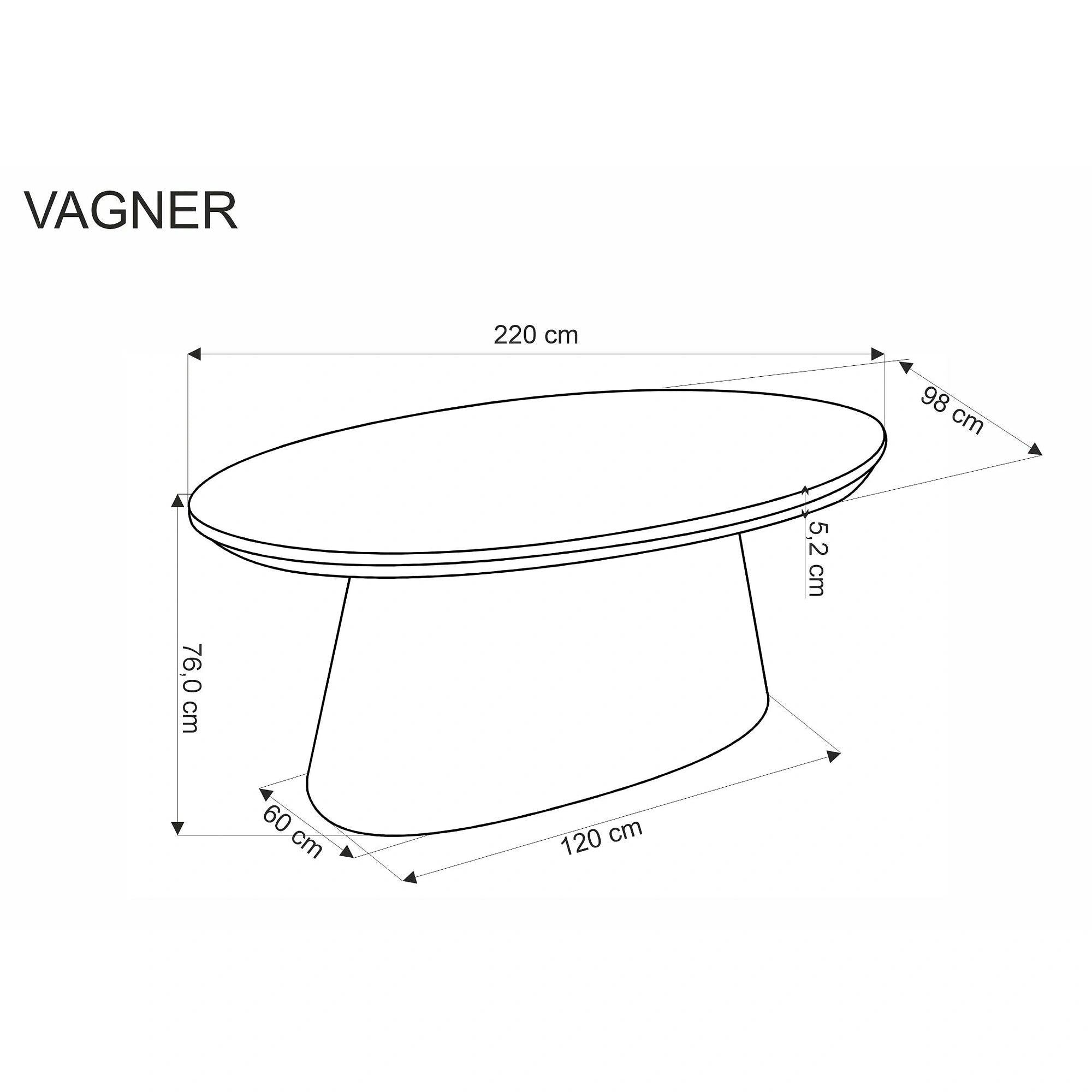Masa moderna dining VAGNER, nuc, 220x98x76 cm