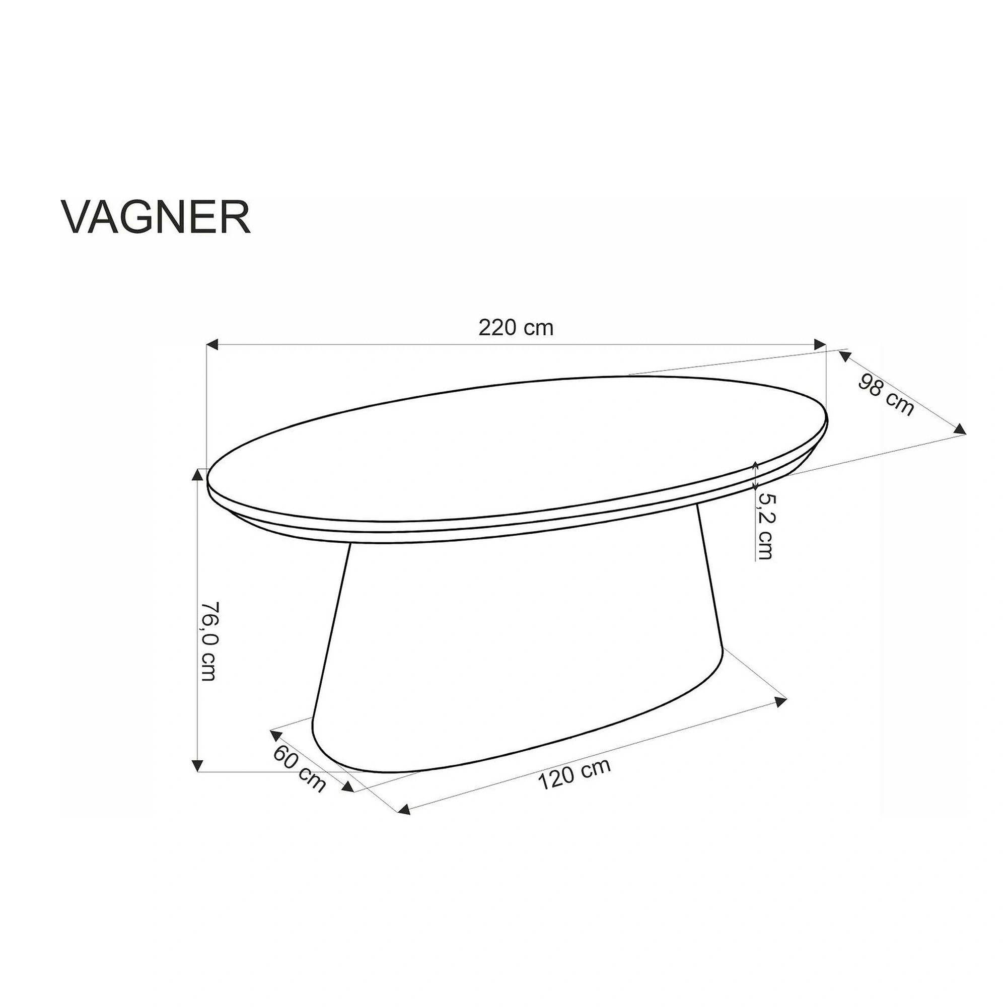 Masa moderna dining VAGNER, nuc, 220x98x76 cm