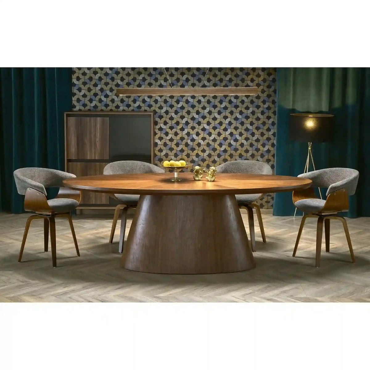 Masa moderna dining VAGNER, nuc, 220x98x76 cm