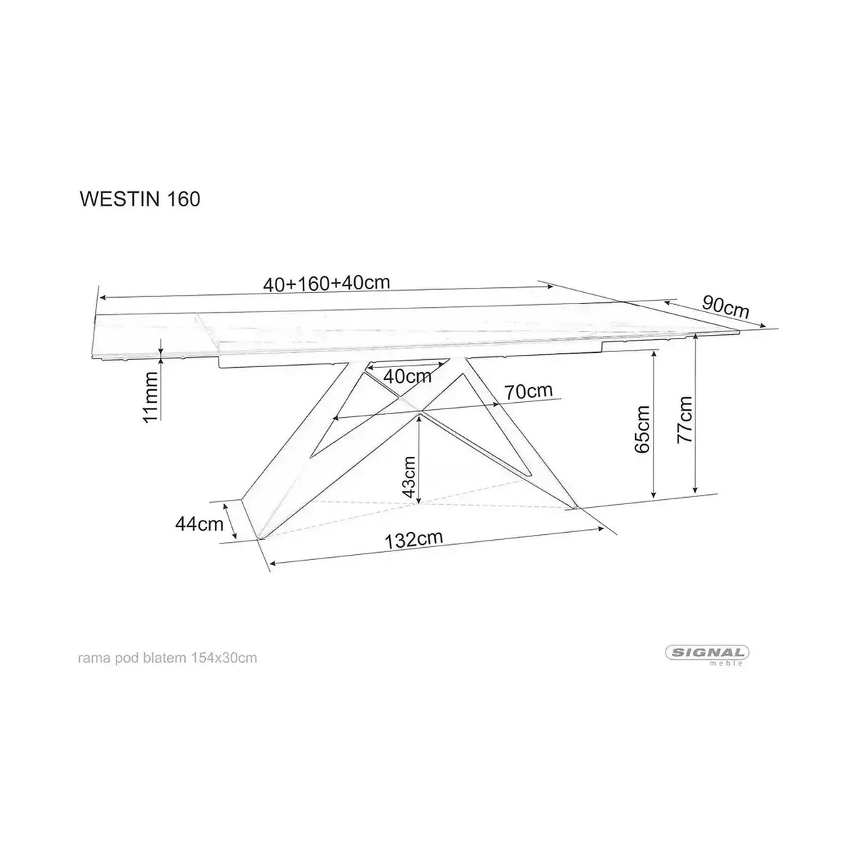 Masa moderna dining WESTIN CERAMIC, sticla securizata/ceramica, turcoaz/negru mat, 160-240x90x77 cm
