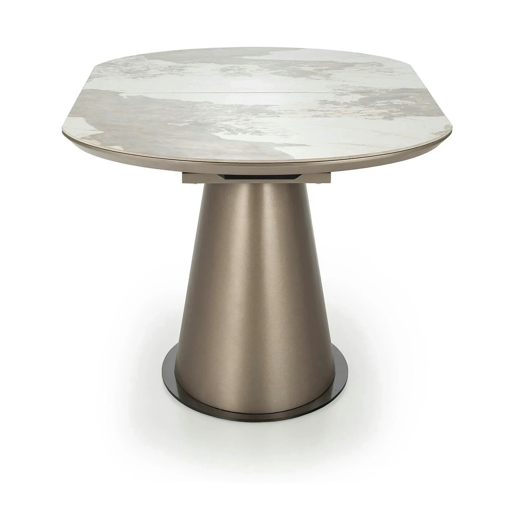 Masa moderna extensibila ROBINSON, bej/cappuccino, ceramica, 160/200x90x76 cm