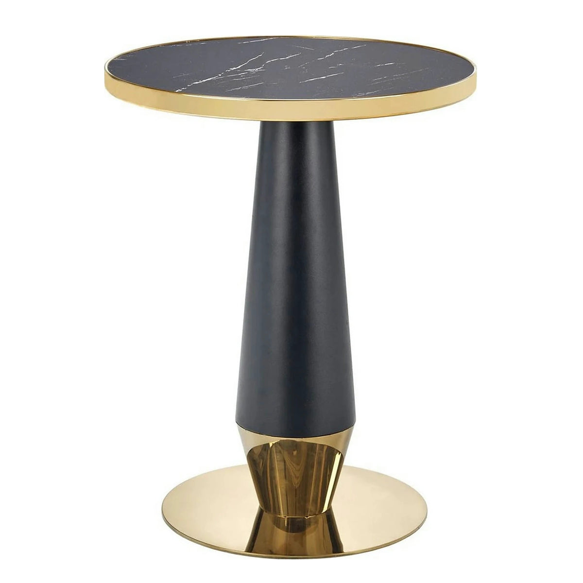 Masa MOLINA, negru/auriu, 59x74 cm