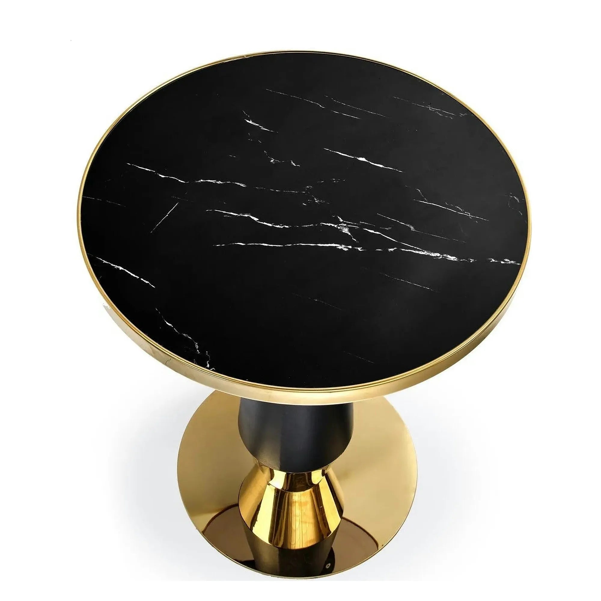 Masa MOLINA, negru/auriu, 59x74 cm