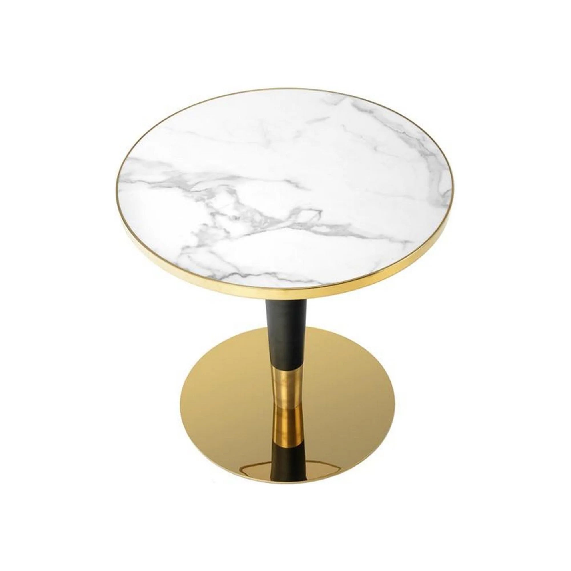 Masa MORATA, alb/negru/auriu, 79x74 cm