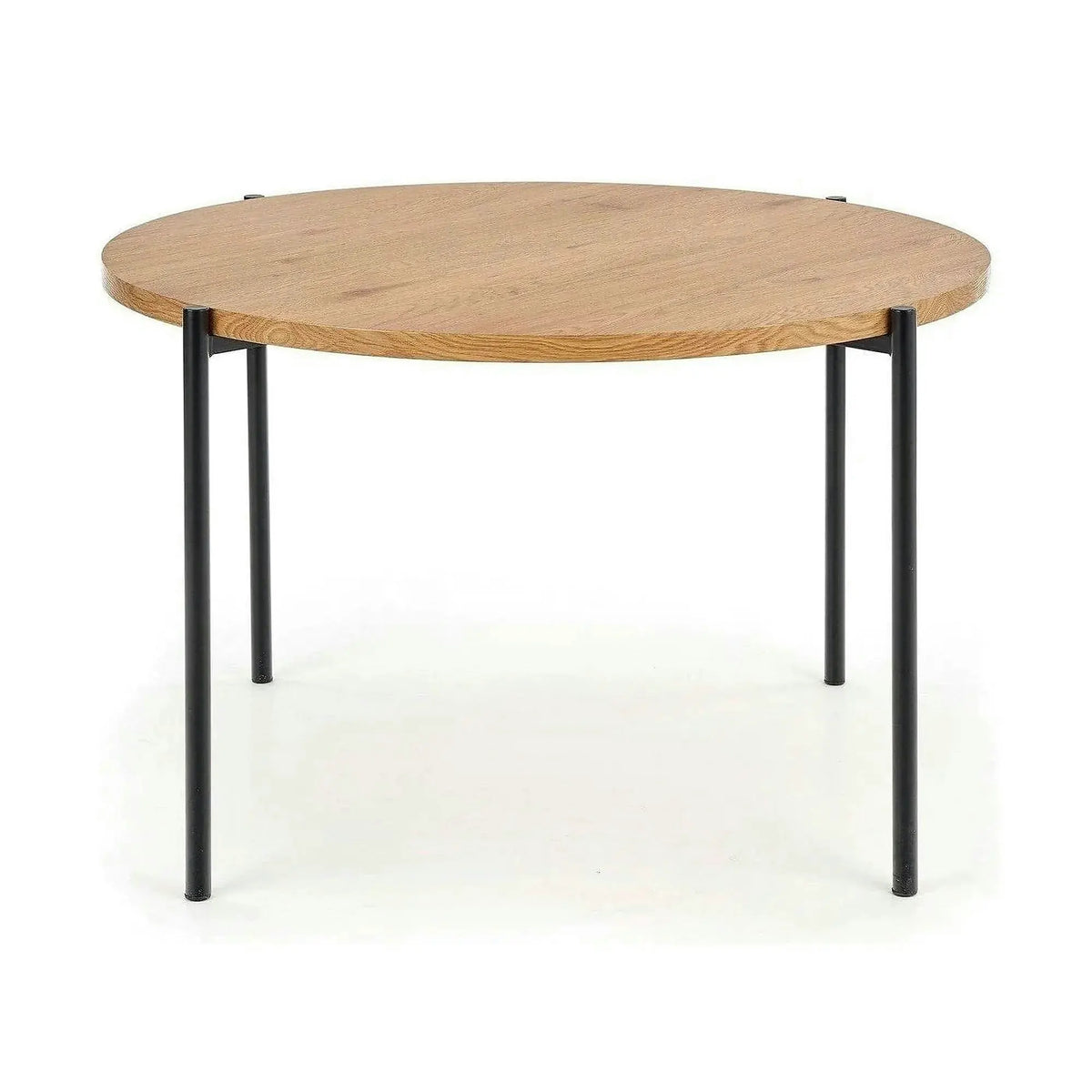 Masa MORGAN, stejar/negru, 120x120x76 cm