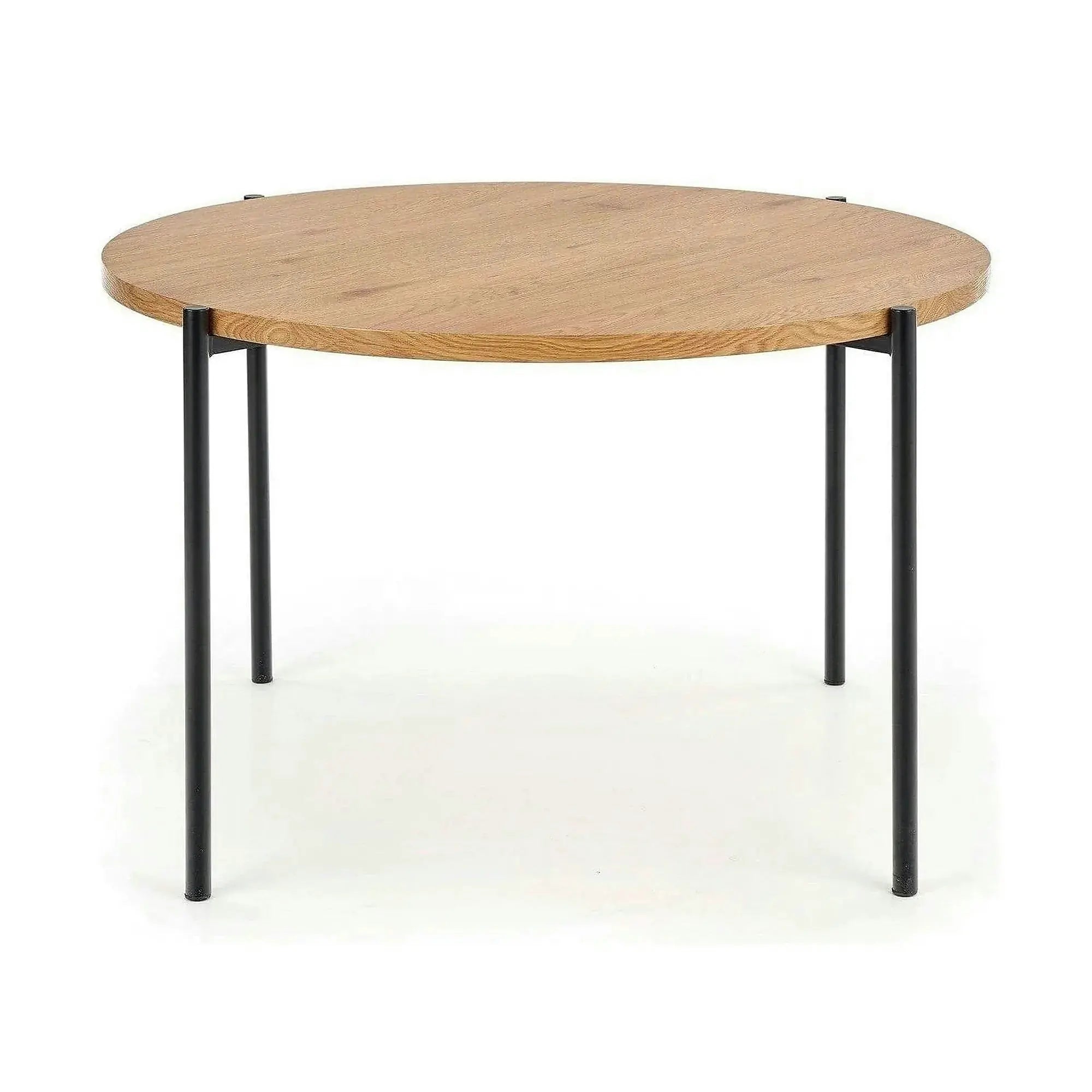 Masa MORGAN, stejar/negru, 120x120x76 cm