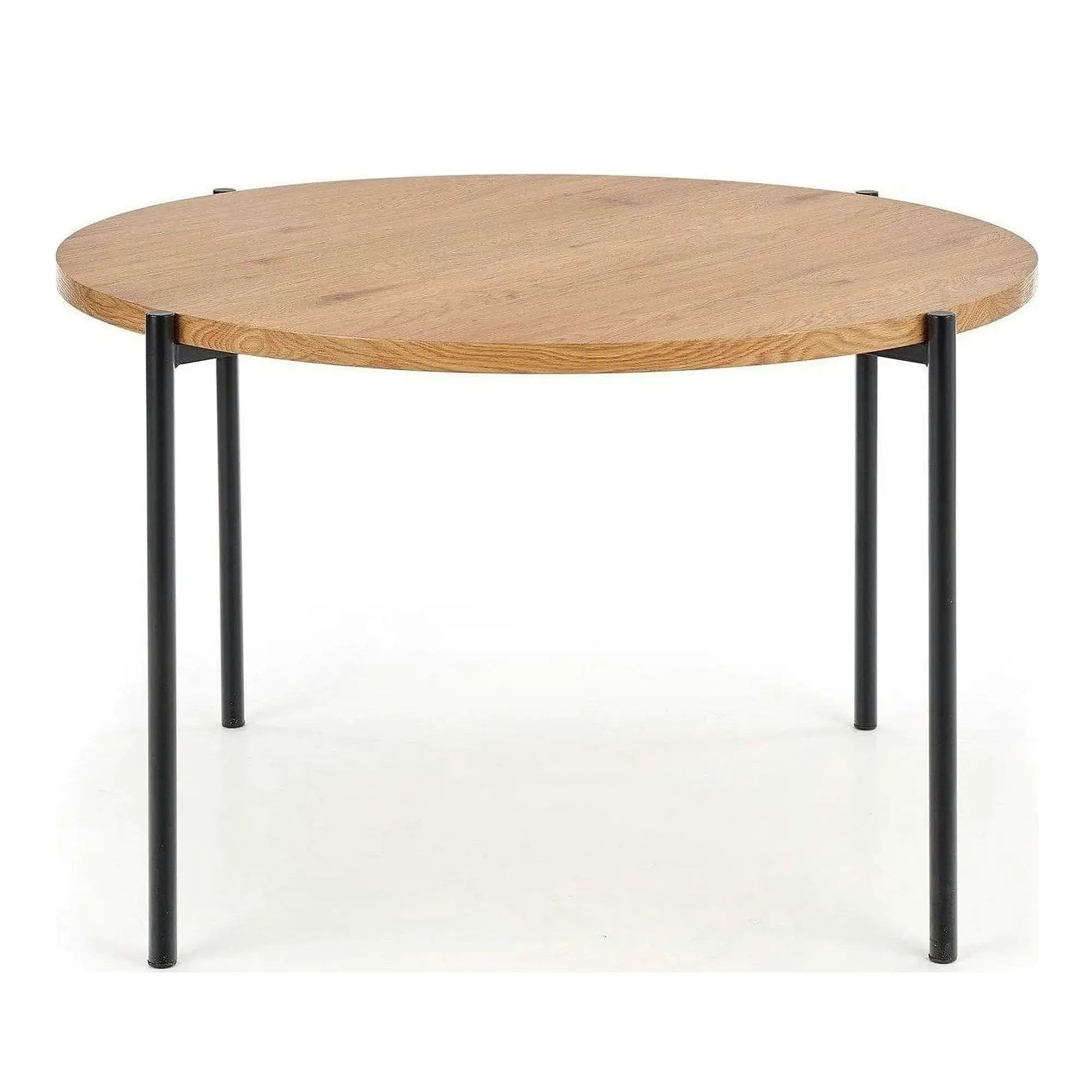 Masa MORGAN, stejar/negru, 120x120x76 cm