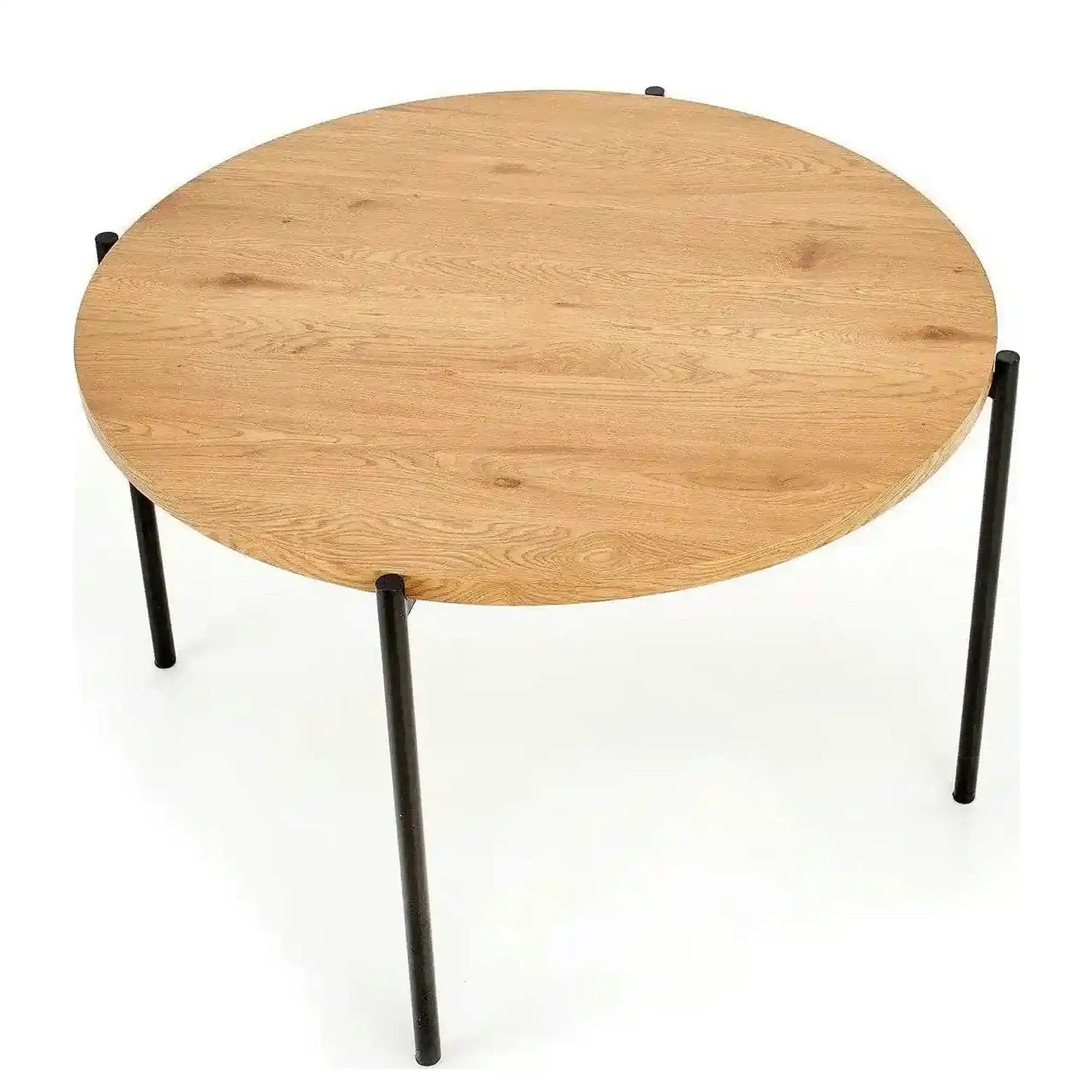 Masa MORGAN, stejar/negru, 120x120x76 cm
