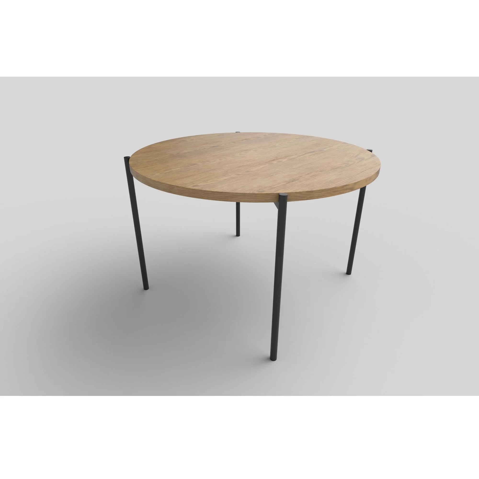 Masa MORGAN, stejar/negru, 120x120x76 cm