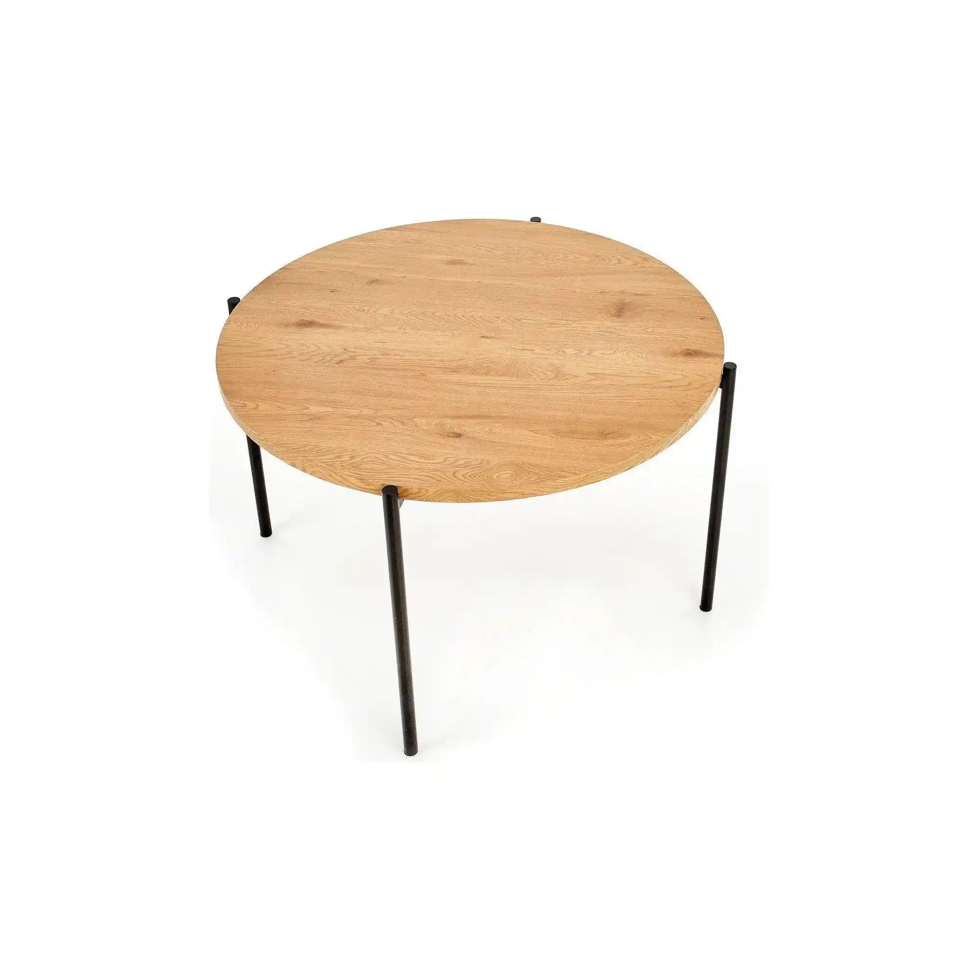 Masa MORGAN, stejar/negru, 120x120x76 cm