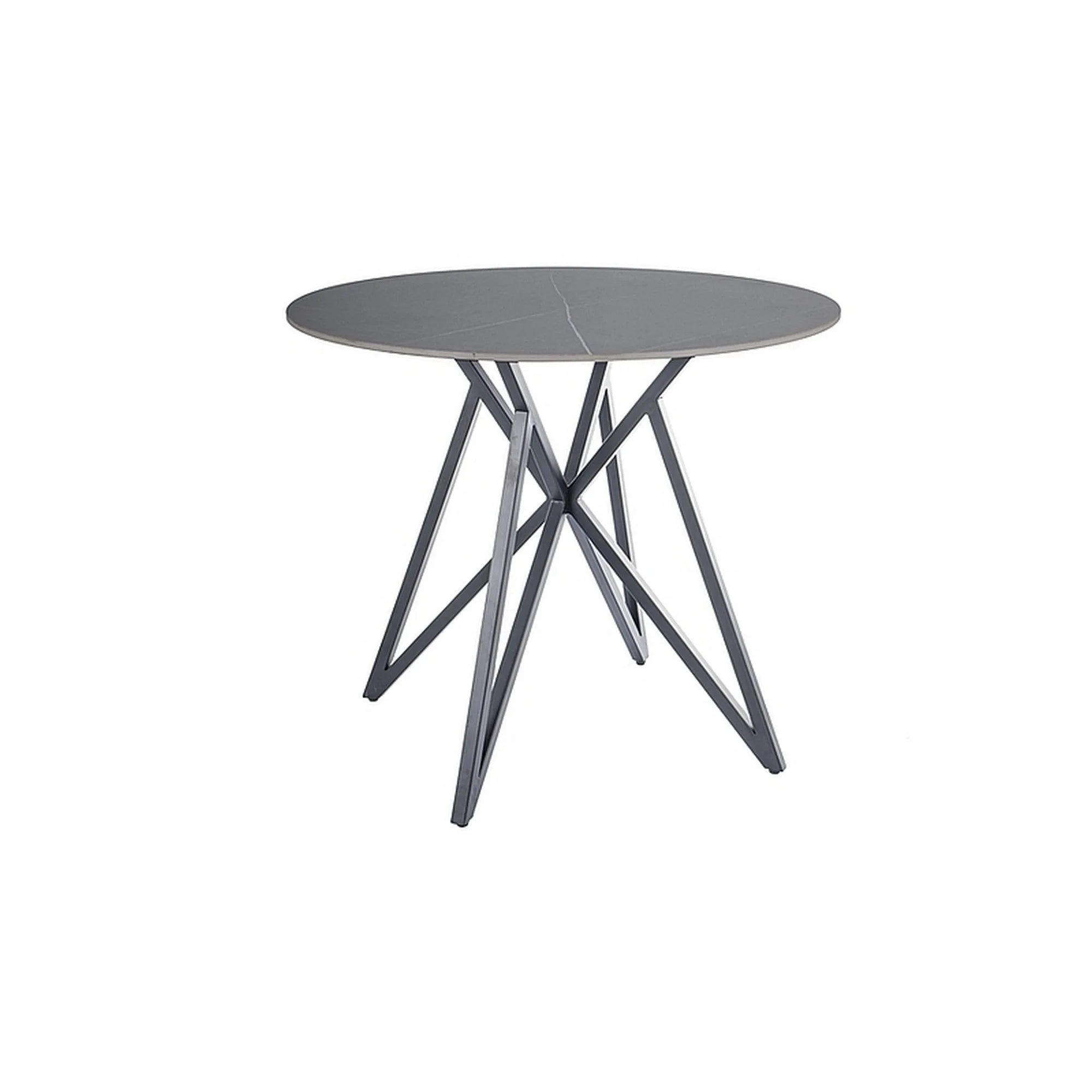 Masa MURANO, gri/negru, ceramica/metal, 90x90x76 cm