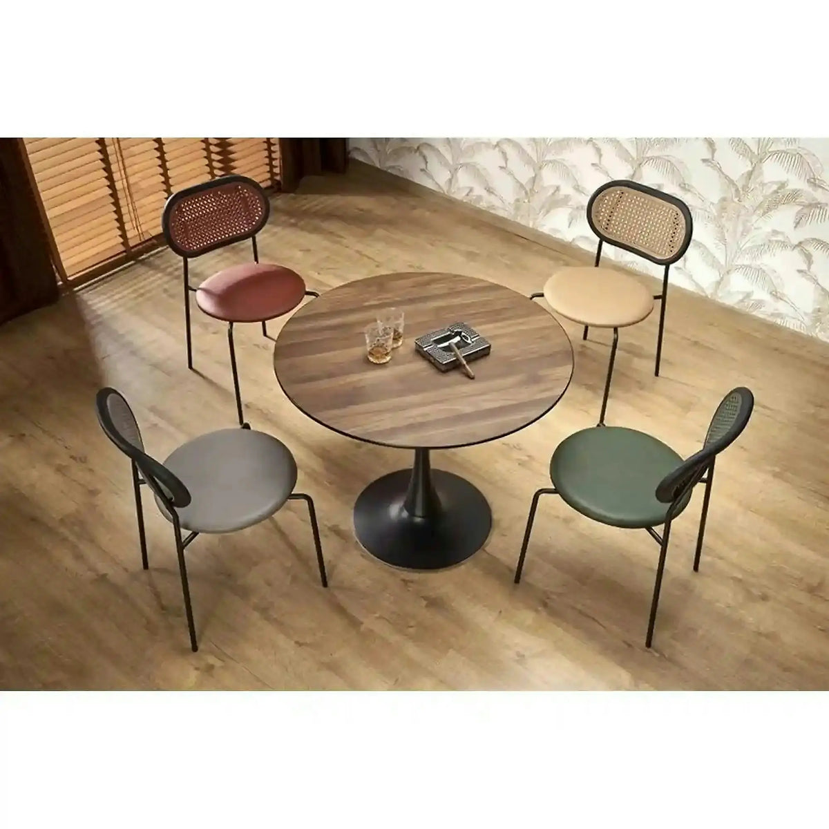 Masa OLMO, nuc/negru, 90x73 cm
