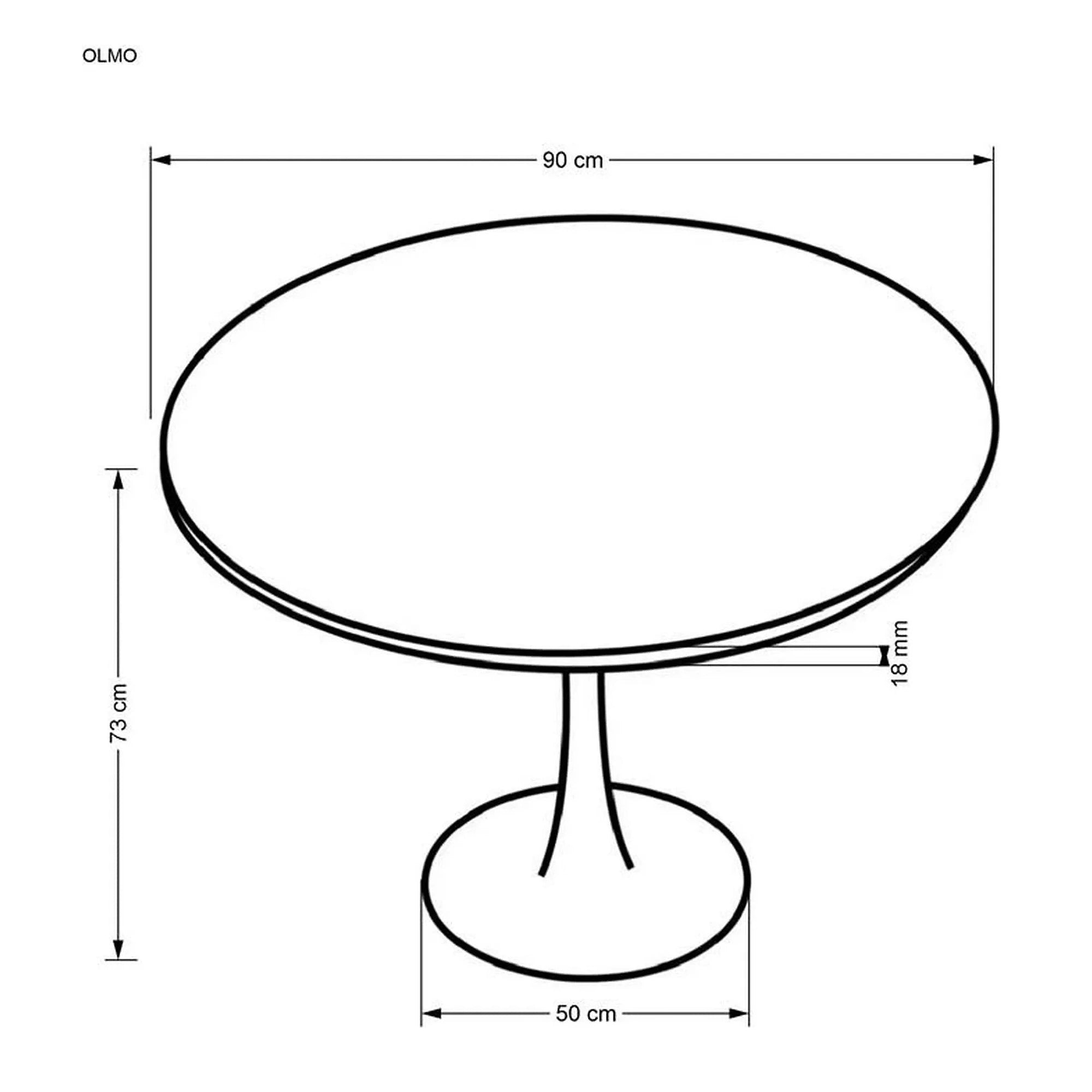 Masa OLMO, nuc/negru, 90x73 cm