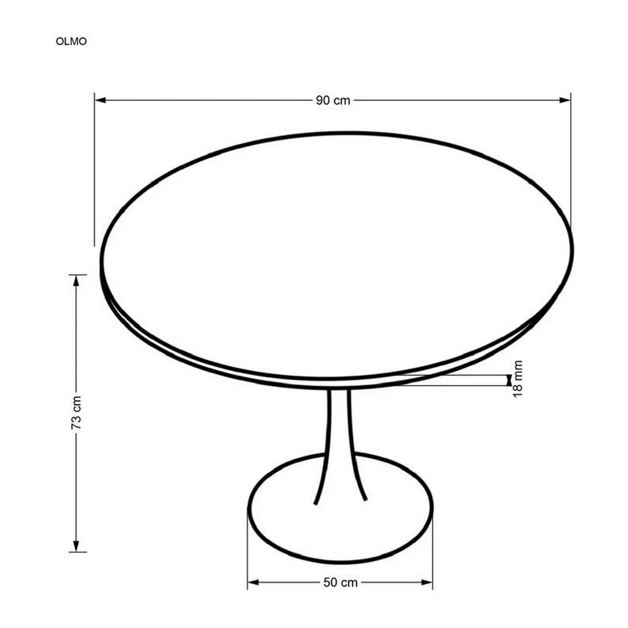 Masa OLMO, nuc/negru, 90x73 cm