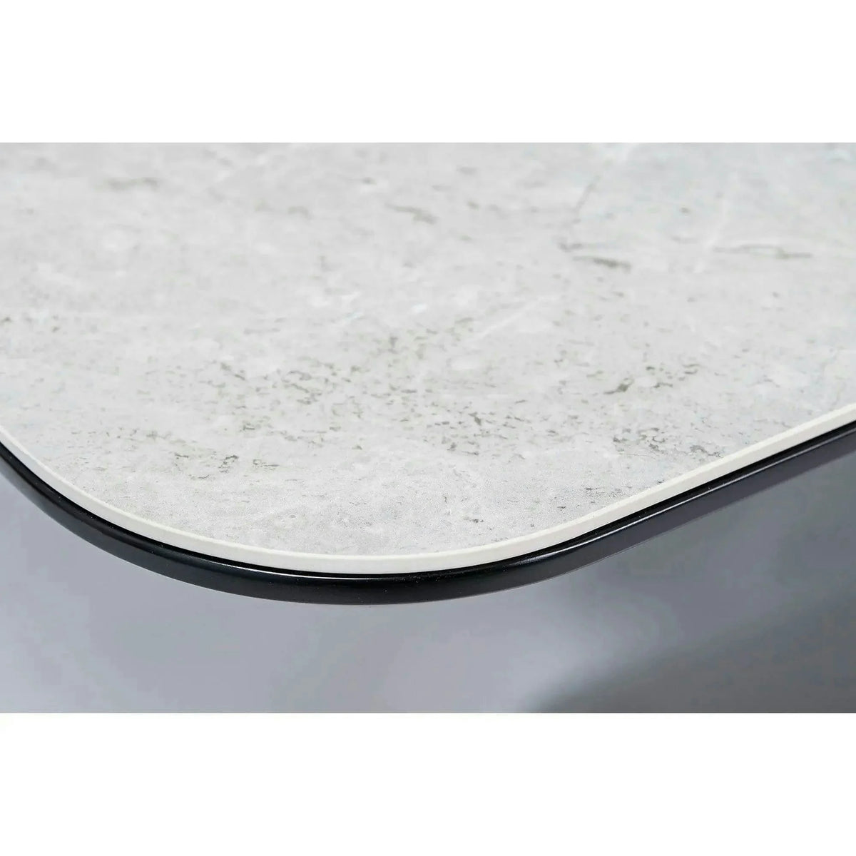 Masa PALLAS, gri cu efect de marmura/negru, 160/210x90x76 cm