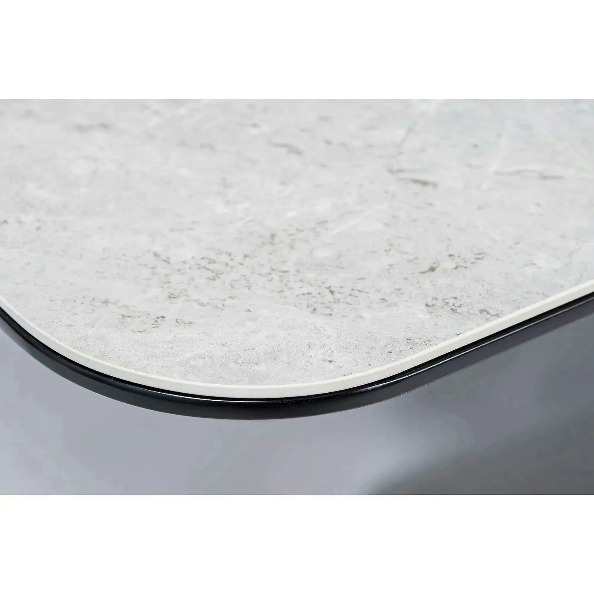Masa PALLAS, gri cu efect de marmura/negru, 160/210x90x76 cm