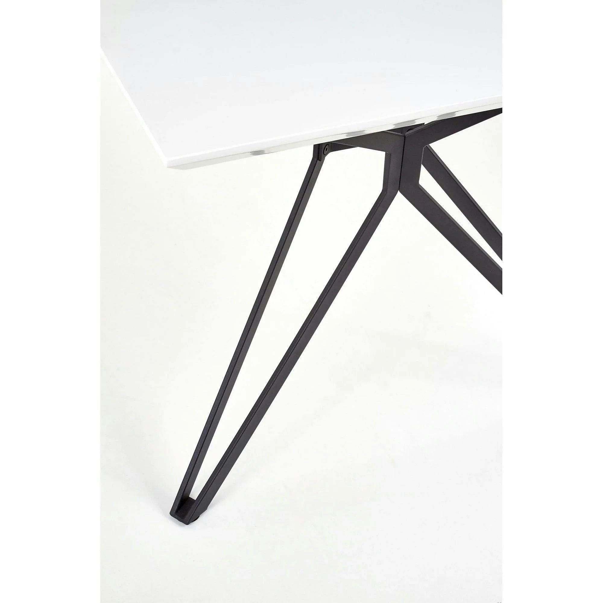 Masa PASCAL, alb/negru, 160x90x76 cm