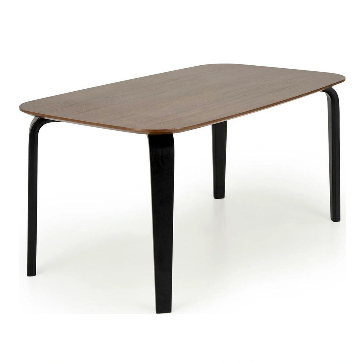 Masa PEDRO, nuc/negru, furnir/lemn, 160x90x75 cm