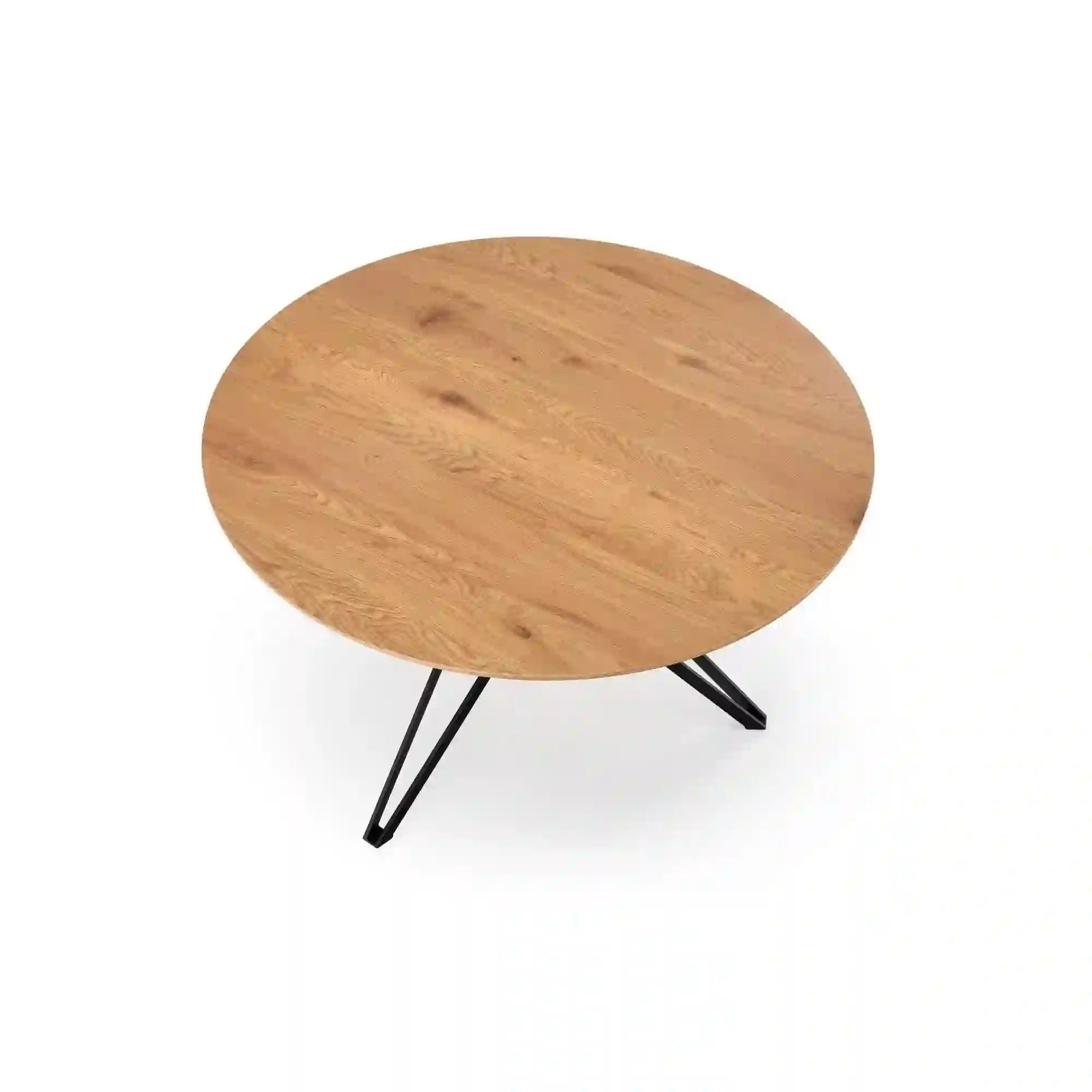 Masa PIXEL 2, stejar auriu/negru, 120x120x76 cm