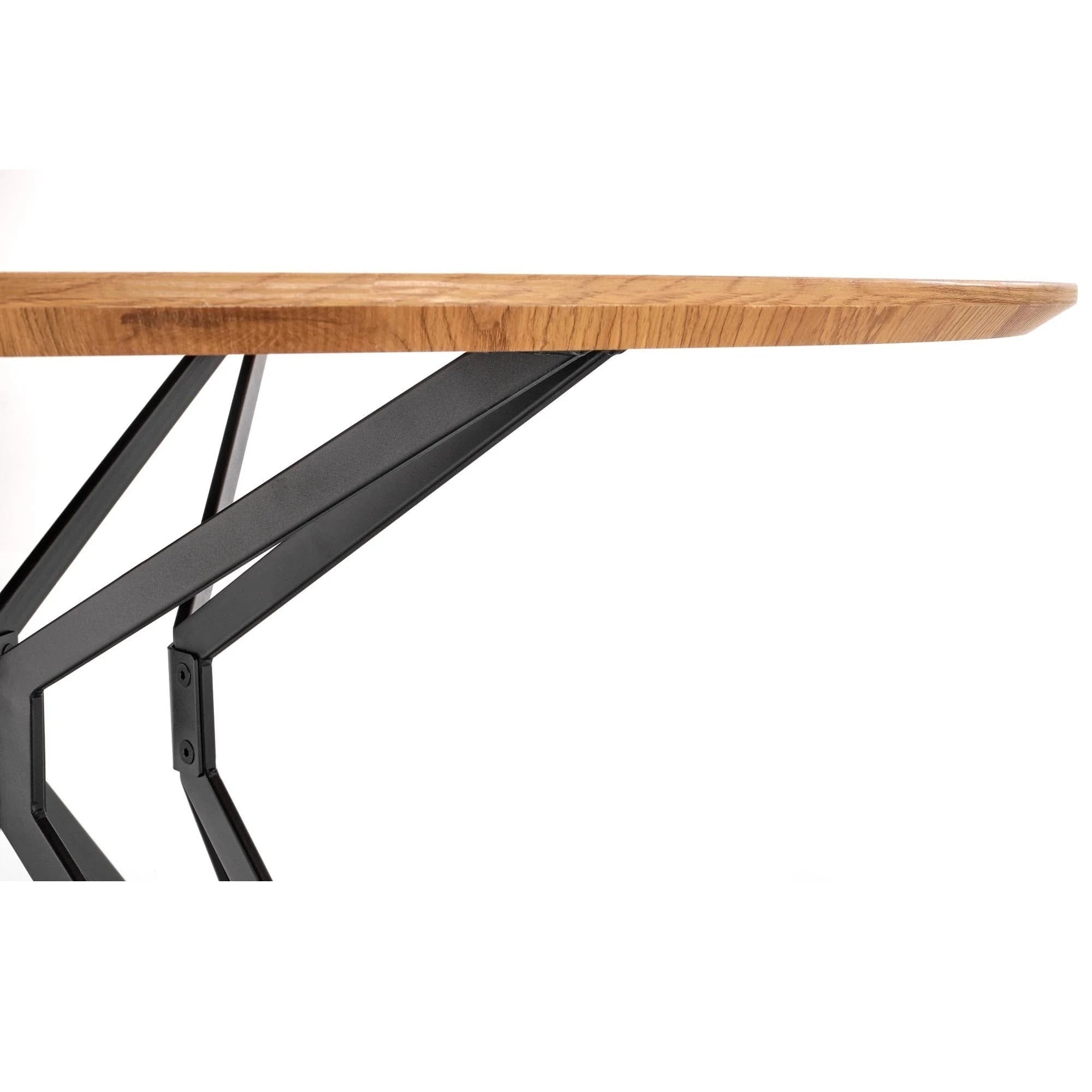 Masa PIXEL 2, stejar auriu/negru, 120x120x76 cm