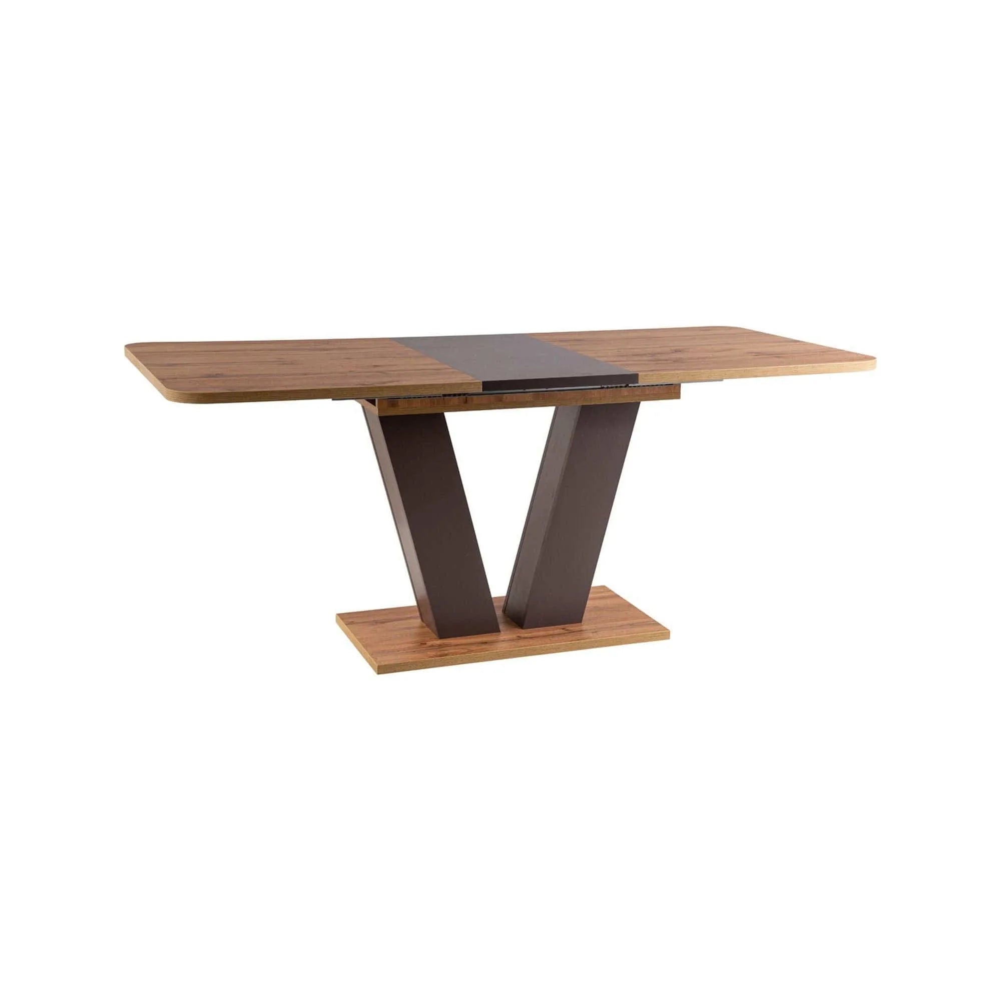 Masa PLATON stejar/maro, PAL laminat, 136/176x80x76 cm