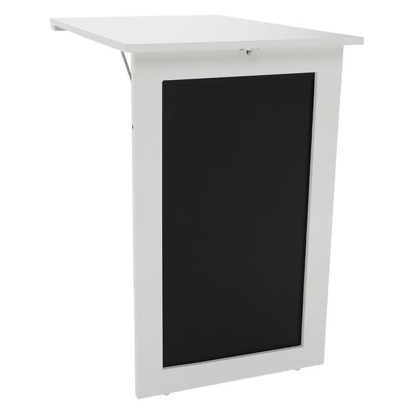 Masa plianta ZALMAN, alb/negru,  tablă cu cretă, 50x75.5x75 cm