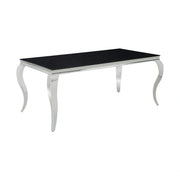Masa PRINCE, negru/crom, sticla securizata/metal, 150x90x75 cm