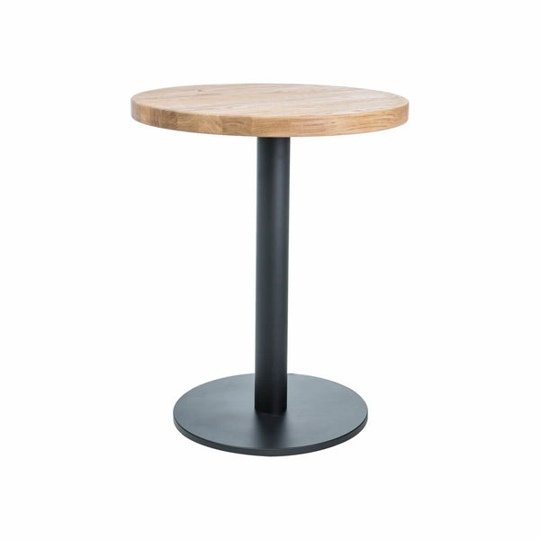 Masa PURO II, stejar/negru, lemn/metal, 80x76 cm