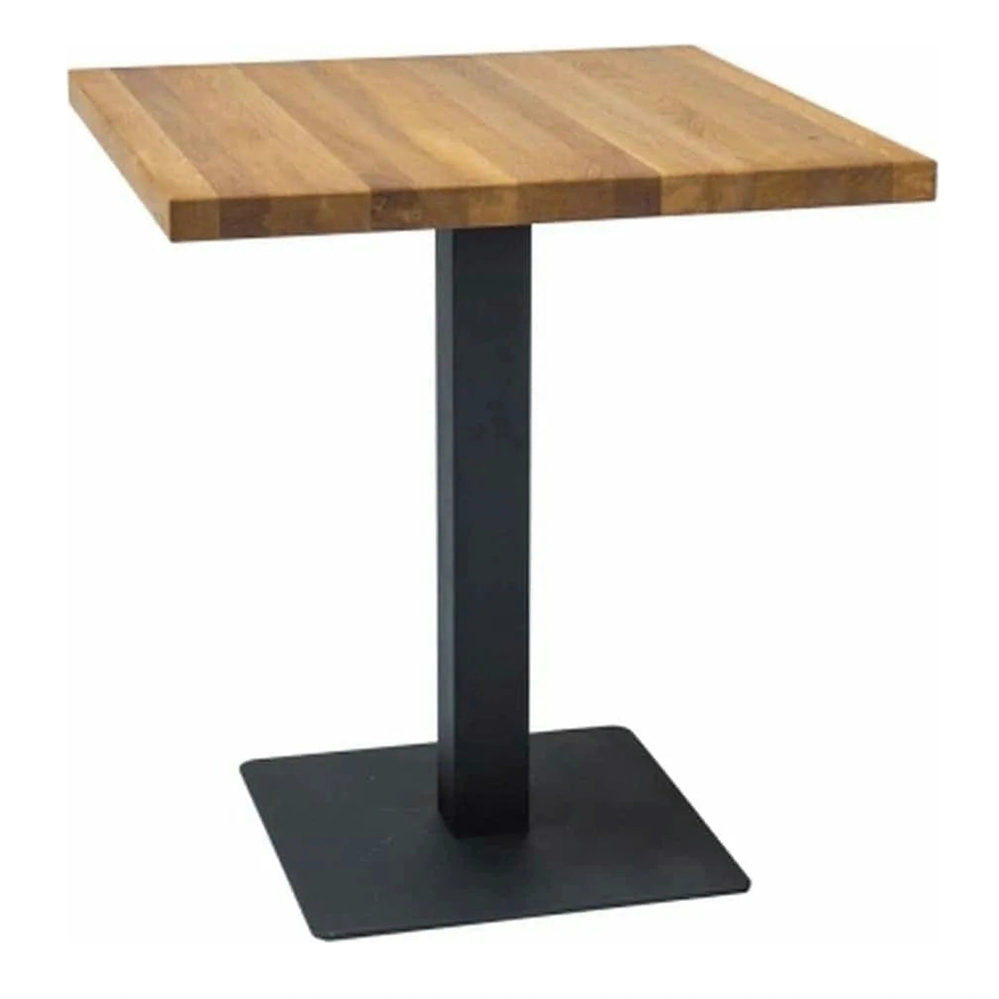Masa PURO, stejar/negru, furnir natural/metal, 60x60x76 cm