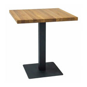 Masa PURO, stejar/negru, furnir natural/metal, 60x60x76 cm
