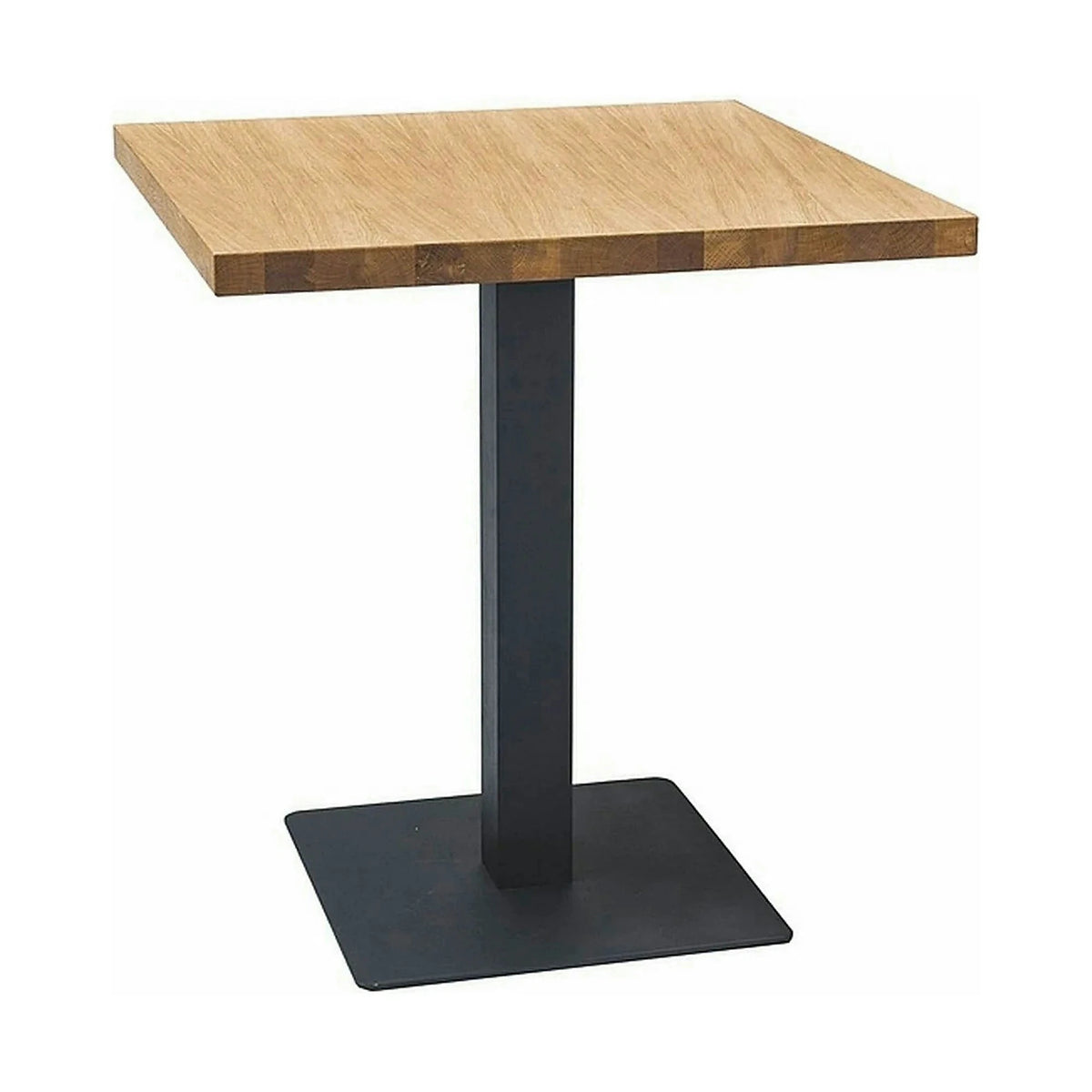 Masa PURO, stejar/negru, PAL laminat/metal, 60x60x76 cm
