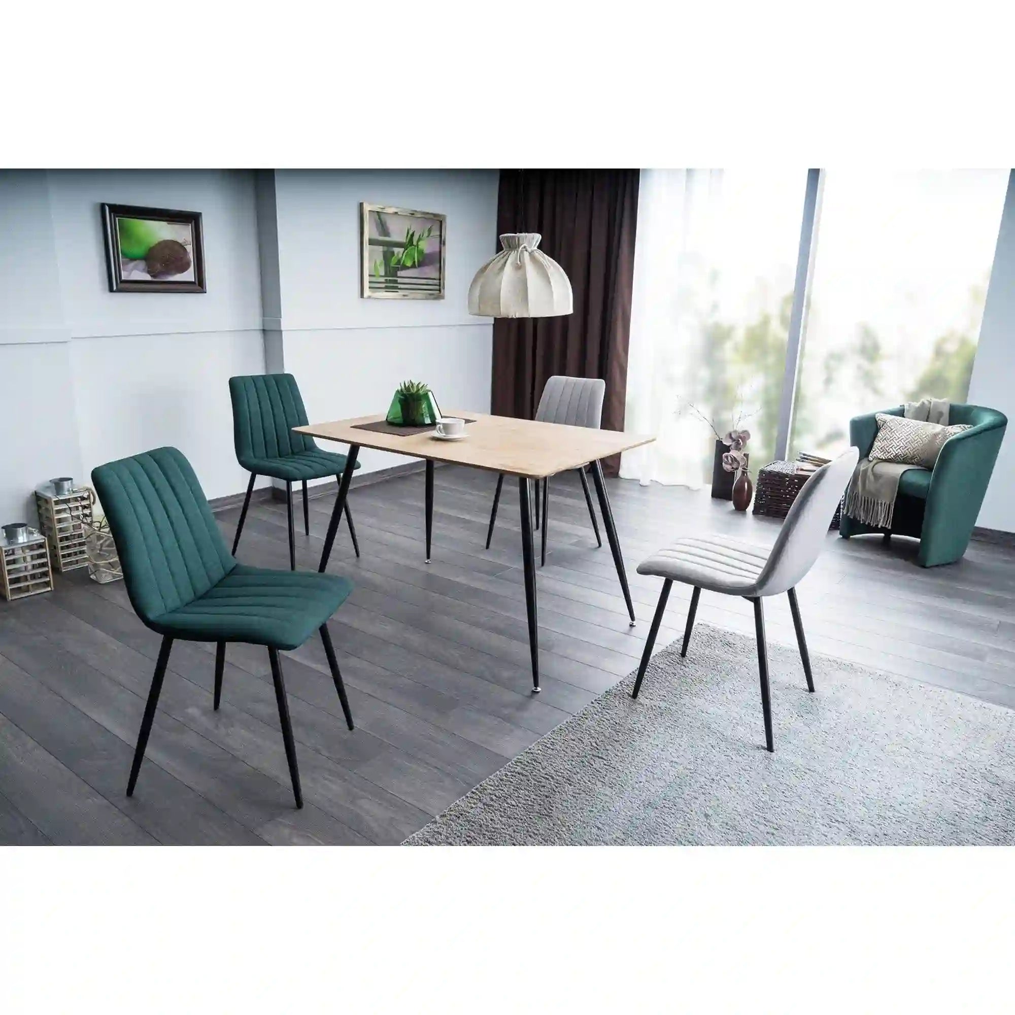 Masa REMUS, stejar/negru, 120x80x75 cm