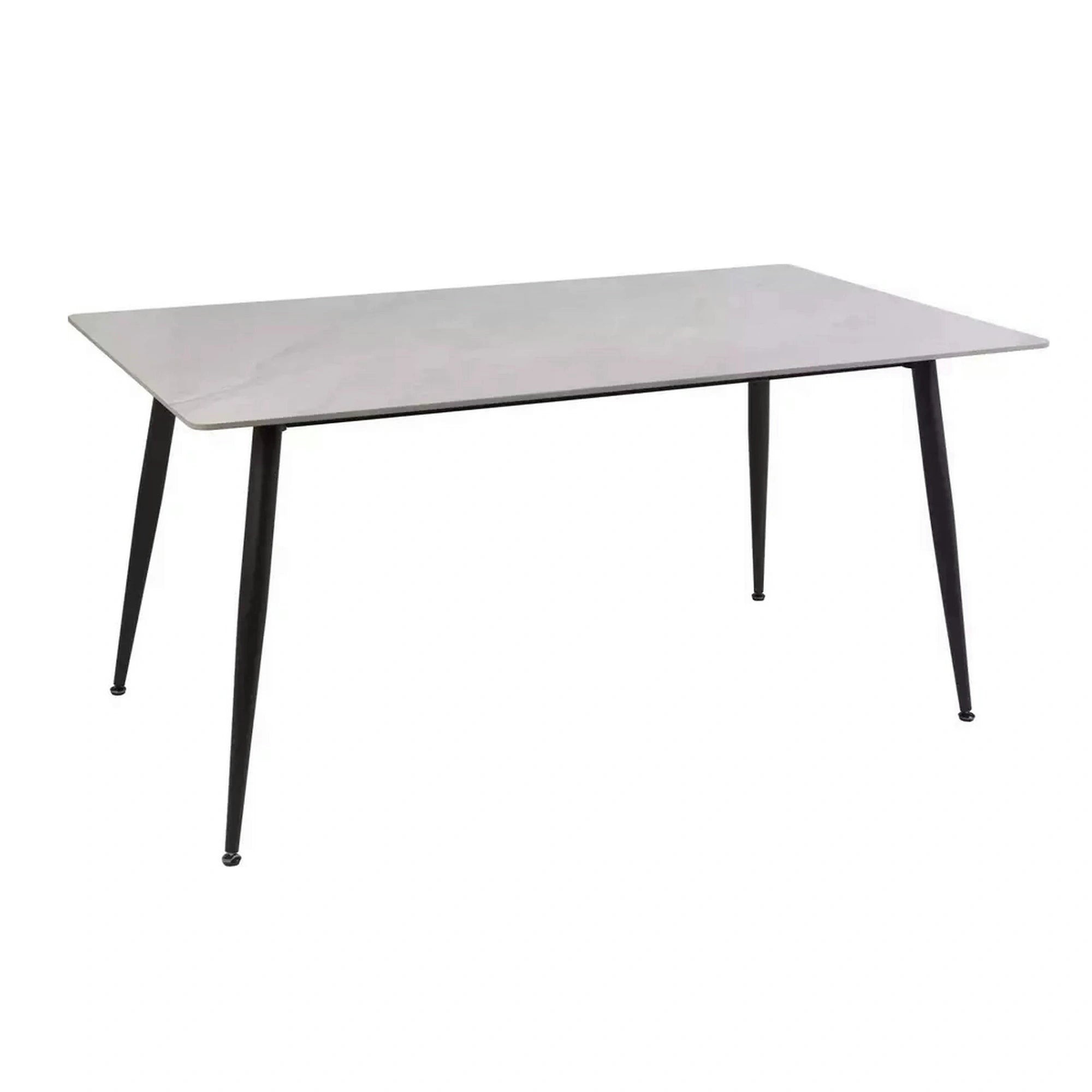 Masa RION, gri cu efect de marmura, ceramica/metal, 130x70x76 cm