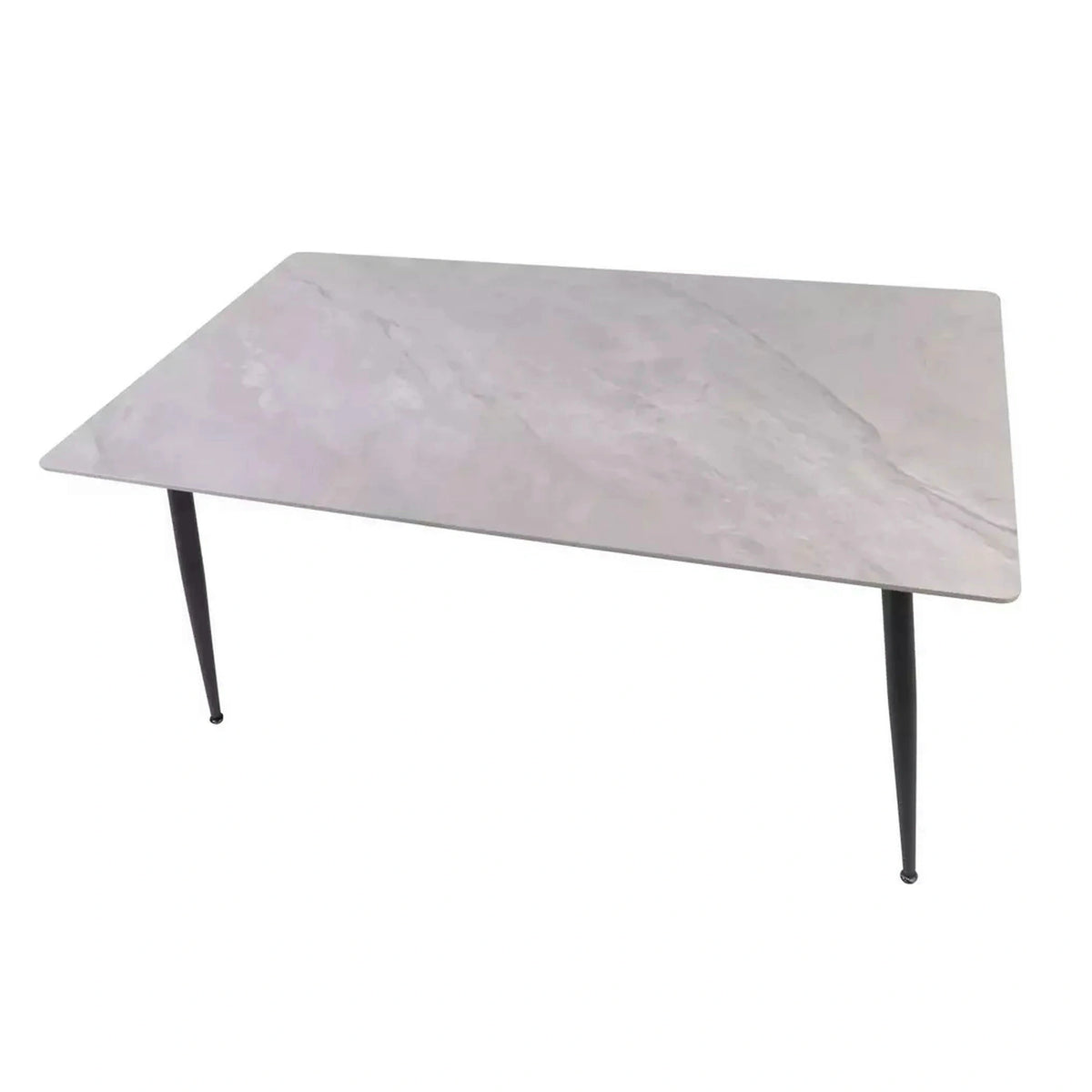 Masa RION, gri cu efect de marmura, ceramica/metal, 130x70x76 cm