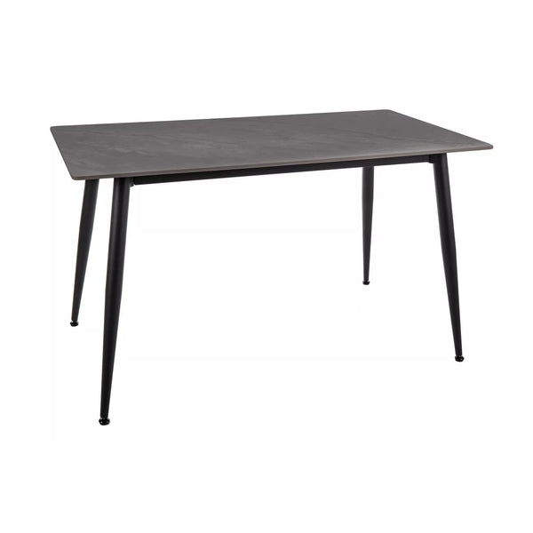 Masa RION, gri cu efect de marmura, ceramica/metal, 130x70x76 cm