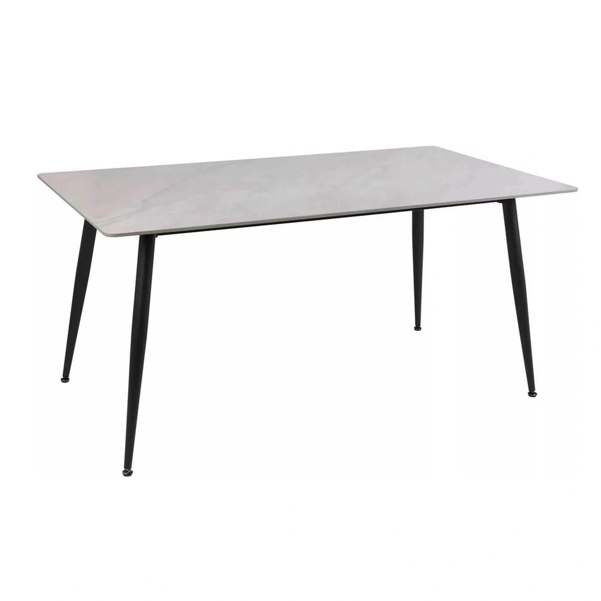 Masa RION, gri cu efect de marmura, ceramica/metal, 160x90x76 cm
