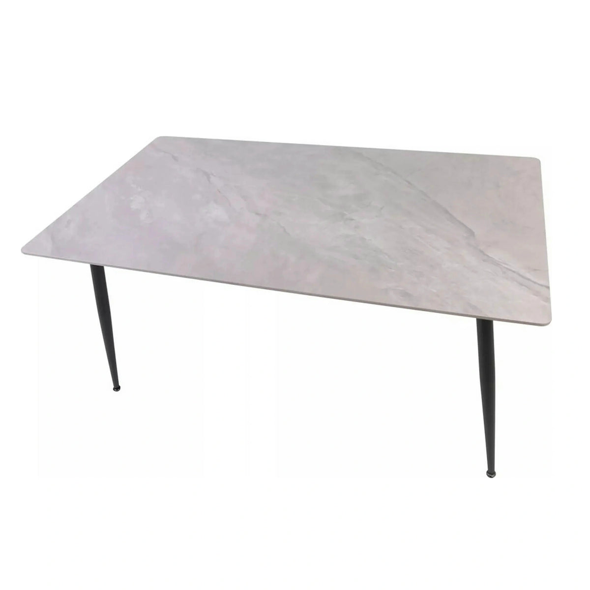 Masa RION, gri cu efect de marmura, ceramica/metal, 160x90x76 cm