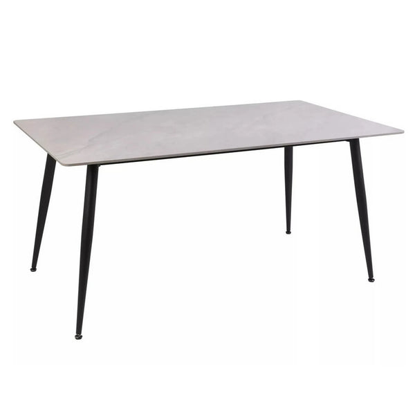 Masa RION, gri cu efect de marmura, ceramica/metal, 160x90x76 cm