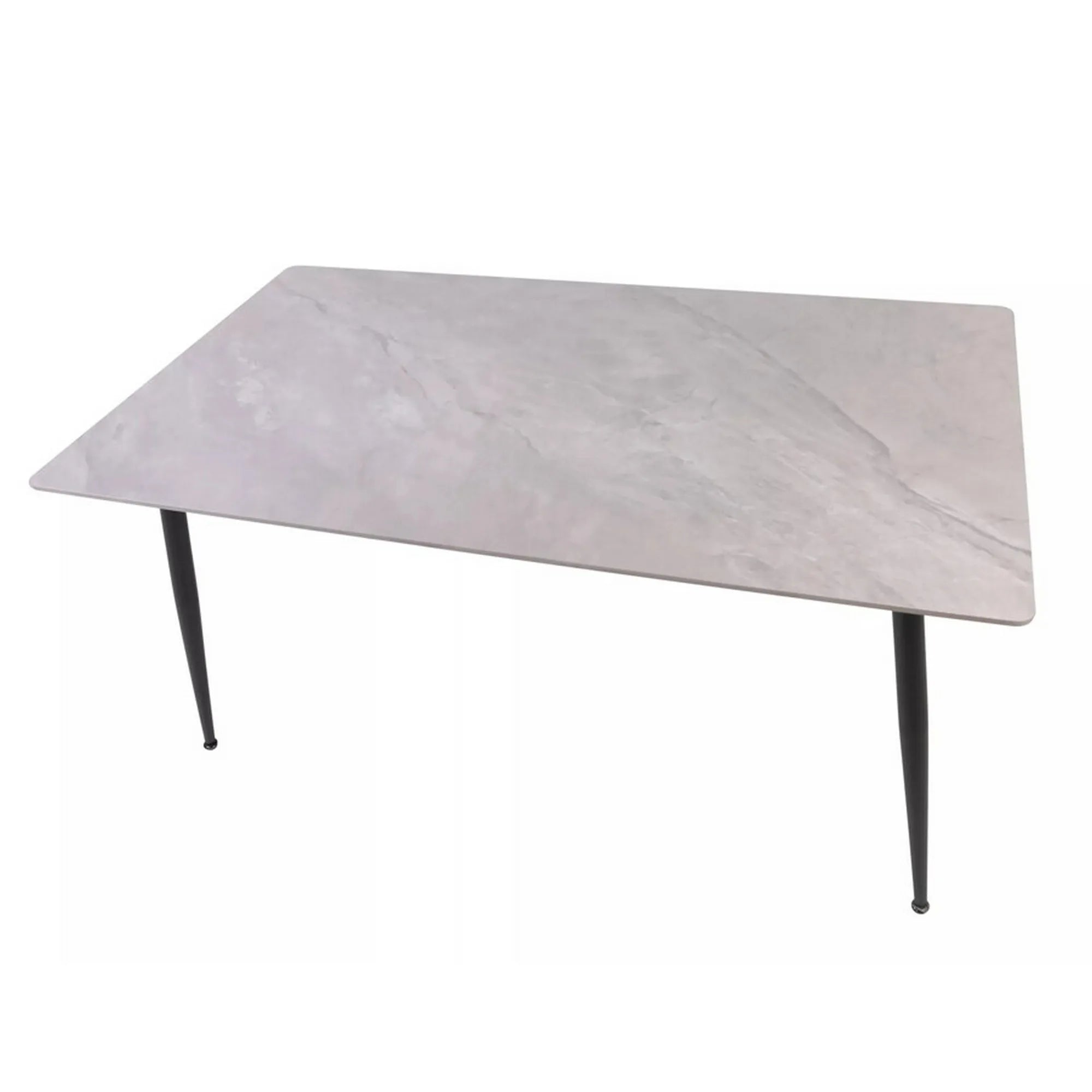 Masa RION, gri cu efect de marmura, ceramica/metal, 160x90x76 cm