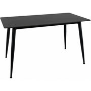Masa RION, negru cu efect de marmura, ceramica/metal, 130x70x76 cm