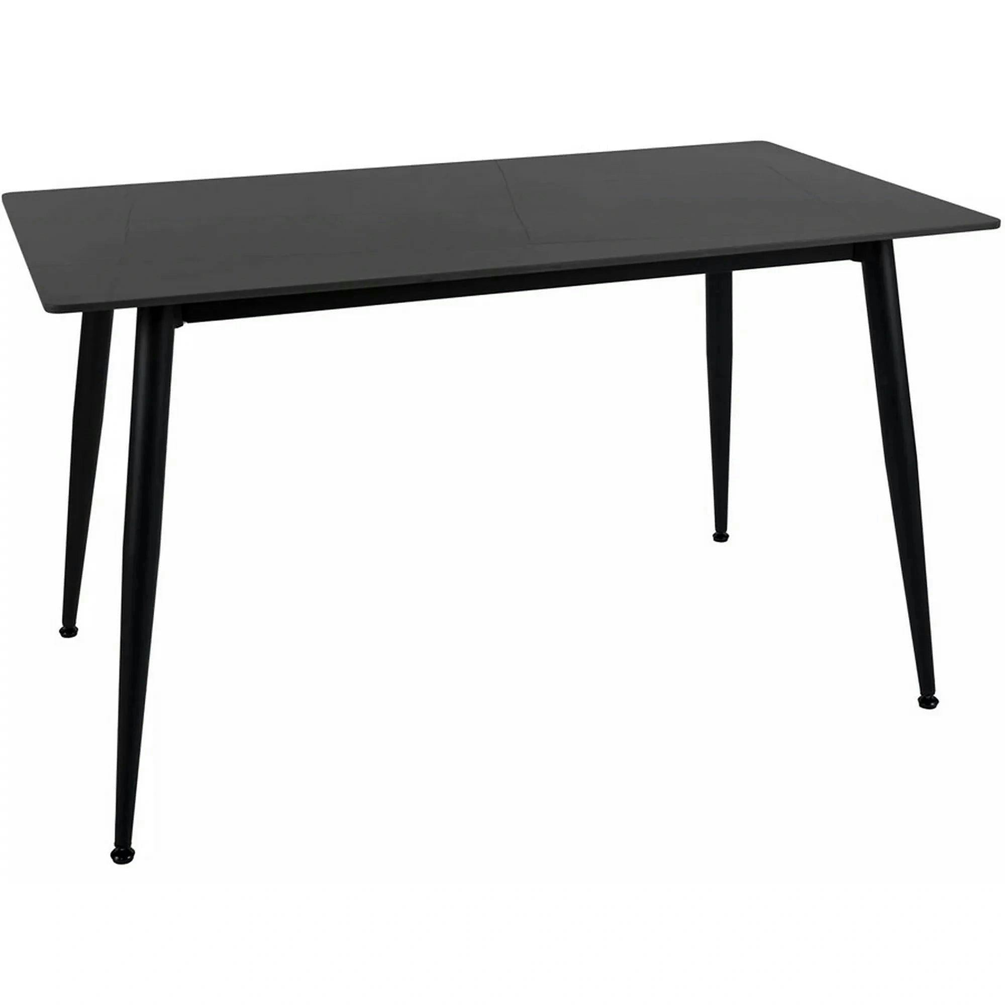 Masa RION, negru cu efect de marmura, ceramica/metal, 130x70x76 cm