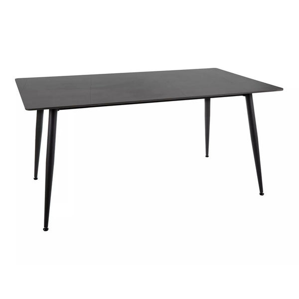 Masa RION, negru cu efect de marmura, ceramica/metal, 160x90x76 cm